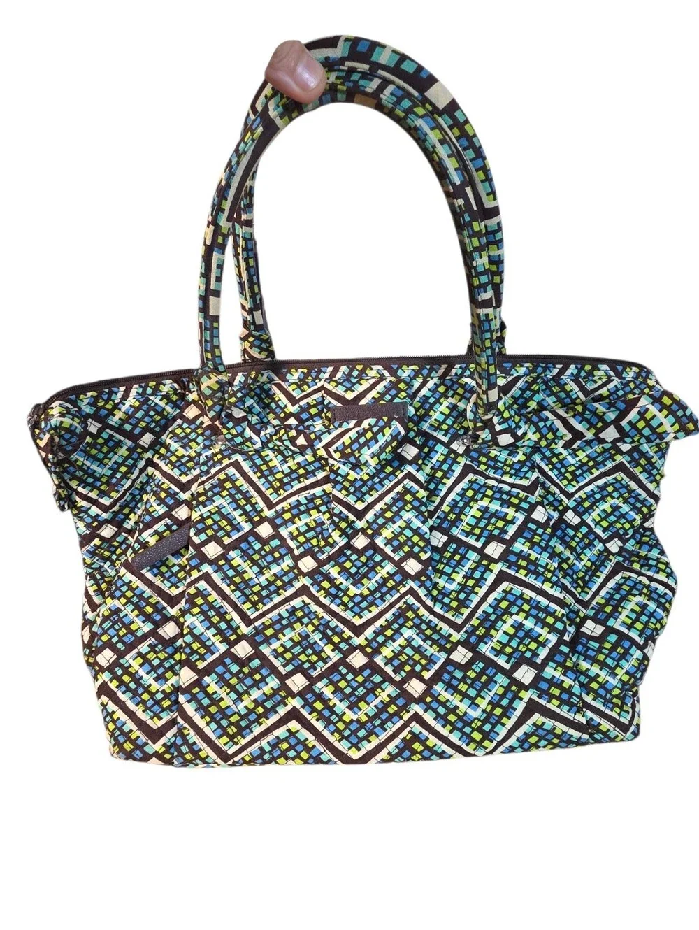 Vera Bradley Geometric Pattern Tote Bag in Blue-Green